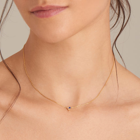 Gold Lapis Star Necklace